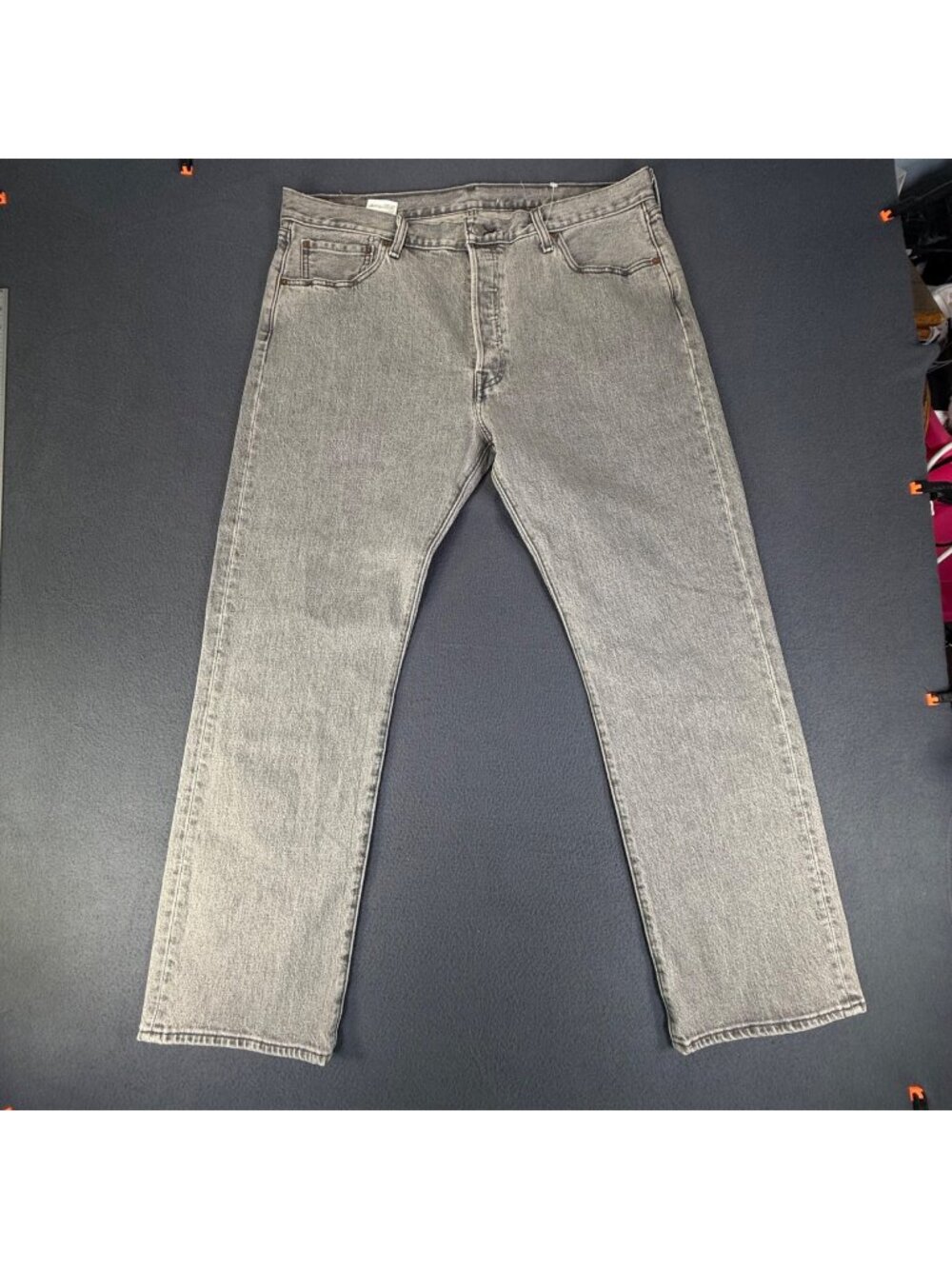 NWOT Levi's Men's 501 Gray Light Wash Denim Straight Button Fly Jeans 36x30